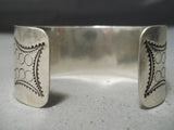 Intricate Vintage Native American Navajo Delbert Watka Turquoise Sterling Silver Bracelet-Nativo Arts