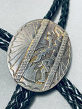Important Wylie Vintage Native American Navajo Sterling Silver Bolo Tie-Nativo Arts