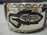 Important Hand Tooled Vintage Native American Navajo Floyd Becenti Sterling Silver Bracelet-Nativo Arts