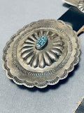 Rare Lone Mountain Turquoise Vintage Native American Navajo Sterling Silver Concho Belt-Nativo Arts