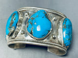 Sam Dean Vintage Native American Navajo Turquoise Sterling Silver Bracelet Signed-Nativo Arts