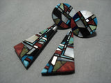 Native American Important Santo Domingo Chris Nieto Turquoise Sterling Silver Earrings-Nativo Arts