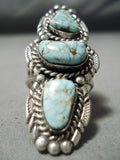 One Of The Best Vintage Native American Navajo Dry Creek Turquoise Sterling Silver Ring-Nativo Arts