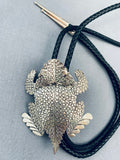 Ben Benally Important Native American Navajo Sterling Silver Toad Bolo Tie-Nativo Arts