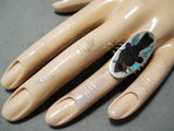 Fascinating Zuni Jet Sterling Silver Blackbird Ring Native American-Nativo Arts