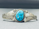 Fabulous Vintage Native American Navajo Kingman Turquoise Sterling Silver Bracelet-Nativo Arts