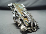 Heavy Huge San Felipe #8 Turquoise Sterling Silver Lizard Ring-Nativo Arts