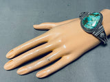 Breathtaking Vintage Native American Navajo Signed Royston Turquoise Sterling Silver Bracelet-Nativo Arts