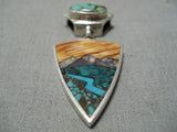 Detailed!! Vintage Navajo Sterling Silver Native American Pendant-Nativo Arts