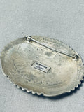 Important Vintage Native American Navajo Dave Reeves Sterling Silver Concho Pin-Nativo Arts