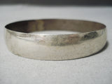 Wonderful Vintage Native American Navajo Hand Tooled Sterling Silver Bangle Bracelet-Nativo Arts