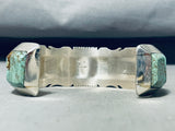 Amazing Vintage Native American Navajo Royston Turquoise Cobble Inlay Sterling Silver Bracelet-Nativo Arts