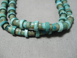 One Of The Best Vintage Native American Navajo Royston Turquoise Heishi Necklace Old-Nativo Arts