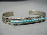 Unique Vintage Zuni Turquoise Sterling Silver Bracelet Native American Old-Nativo Arts