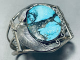 One Of The Best Vintage Native American Navajo Blue Diamond Turquoise Sterling Silver Bracelet-Nativo Arts