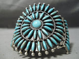Exceptional Navajo Turquoise Sterling Silver Bracelet Native American-Nativo Arts