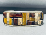 One Of The Most Unique Ever Native American Navajo Tigers Eye Sterling Silver Bracelet-Nativo Arts
