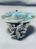 Monster 235 Gram Native American Turquoise Lizard Sterling Silver Bracelet-Nativo Arts