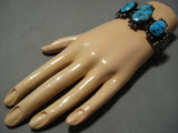 Famous Mystery Artist Vintage Native American Navajo Turquoise Sterling Silver Bracelet Old-Nativo Arts