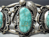 High Grade Vintage Native American Navajo Carico Lake Turquoise Sterling Silver Bracelet Old-Nativo Arts