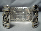 Rob Nelson Navajo Sterling Silver And Gold Storyteller Bracelet Native American-Nativo Arts