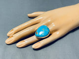 Spectacular Native American Navajo 8 Turquoise Sterling Silver Ring-Nativo Arts