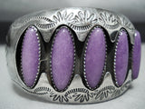 Best Vintage Native American Navajo Sugulite Sterling Silver Shadow Bracelet-Nativo Arts