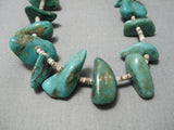 Chunky Old Royston Turquoise Vintage Navajo Native American Heishi Necklace-Nativo Arts