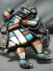 Native American Biggest Best Vintage Navajo Turquoise Kachina Sterling Silver Bracelet-Nativo Arts