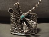 162 Grams Absolutely Incredible Navajo Dragonfly Turquoise Native American Jewelry Silver Bracelet-Nativo Arts