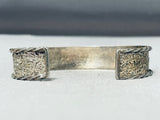 One Of The Most Intricate Vintage Native American Zuni Turquoise Inlay Sterling Silver Bracelet-Nativo Arts