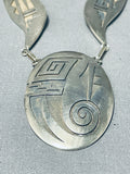 Phil Poseyesva Rare Vintage Native American Hopi Sterling Silver Necklace-Nativo Arts