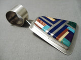 Native American Stunning Santo Domingo Coriz Turquoise Sterling Silver Pendant-Nativo Arts
