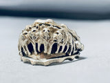 Pack Of Wolves Native American Navajo Sterling Silver Thicker Ring-Nativo Arts