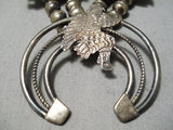 Intricate!! Vintage Native American Navajo Kachina Sterling Silver Squash Blossom Necklace Old-Nativo Arts