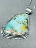 Stunning Native American Navajo Royston Turquoise Sterling Silver Necklace Signed-Nativo Arts