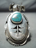 Excellent Navajo Royston Turquoise Sterling Silver Ring Native American-Nativo Arts