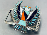 One Of The Best Vintage Native American Zuni Turquoise Inlay Sterling Silver Bracelet-Nativo Arts