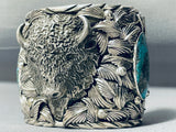 Native American 241 Gram Monster Buffalo Navajo Turquoise Sterling Silver Bracelet-Nativo Arts