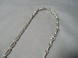 Museum Vintage Native American Navajo Turquoise Inlay Sterling Silver Leaf Necklace-Nativo Arts