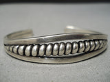 Native American Important Vintage Cochiti Joseph Quintana Sterling Silver Coil Bracelet Old-Nativo Arts