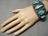 One Of The Best Vintage Native American Navajo Carico Lake Turquoise Sterling Silver Bracelet-Nativo Arts