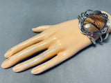 One Of The Most Unique Vintage Native American Navajo Jasper Sterling Silver Bracelet-Nativo Arts