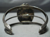 Rare Light Green Vintage Native American Navajo Royston Turquoise Sterling Silver Bracelet Old-Nativo Arts