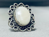 Wonderful Vintage Native American Navajo Mother Of Pearl Sterling Silver Ring-Nativo Arts