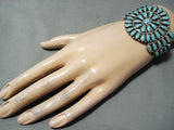 Larry Moses Begay Vintage Native American Navajo Turquoise Cluster Sterling Silver Bracelet-Nativo Arts