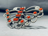 The Best Native American Navajo Hand Spun Sterling Silver Coral Butterfly Ring-Nativo Arts