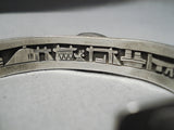Amazing Vintage Navajo Green Turquoise Sterling Silver Bracelet Native American-Nativo Arts