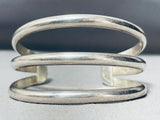 Triple Shank Vintage Native American Navajo Sterling Silver Bracelet Cuff-Nativo Arts
