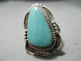 Important Smithsonian Vintage Native American Navajo Turquoise Sterling Silver Ring-Nativo Arts